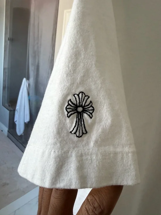 Chrome Hearts White Pocket Short Sleeve Tee with Black Logo - Picture 3 of 8